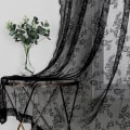 Miniatyrbillede 3 af 4: Sorte blondegardiner 2 stk. Sort 100 x 200 cm