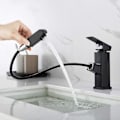 Miniatyrbild 1 av 5: Svart blandare för handfat med utdragbar spray, blandare för badrum, Ta