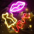 Miniatyrbillede 5 af 5: Colording Lip Neon Light Lip Light Sign Væglampe Soveværelse Dekoration B