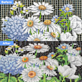 Miniatyrbild 3 av 4: 1 st blommor 001 DIA målad blomma komplett strass, DIA färg