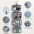 Miniatyrbillede 3 af 5: (Blå) Foldbar toilettaske bærbar kosmetik taske multifunktion