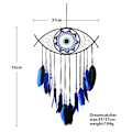Miniatyrbillede 5 af 5: Macrame Evil Eye Dream Catcher Håndvævet Hvide Fjer Dreamcat