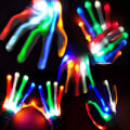 Miniatyrbillede 3 af 5: Kendte LED-handsker, 1 par LED-multifarvede blinkende handsker, blinkende skelet