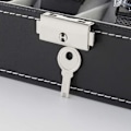 Miniatyrbild 3 av 5: 6 Fack Läder Klocklåda Display Box Organizer Glas Smycken Förvaring