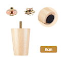 Miniatyrbillede 1 af 5: （8cm）Træmøbelben, sæt med 4 udskiftningssofaben, Mid C