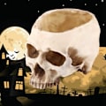 Miniatyrbillede 5 af 5: Harpiks Kranie Blomsterpot Kranie Vase Harpiks Hoved Model Halloween Del
