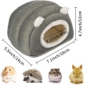 Miniatyrbillede 5 af 5: Vinterhamsterhus, Grå Kæledyr, Hyggelig og Varm Seng Velegnet til Små
