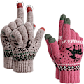 Miniatyrbild 1 av 5: Vinter Stickade Varma Handskar Unisex Pekskärm, Termisk Elastisk F