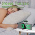 Miniatyrbild 3 av 5: Digital väckarklocka för sovrum, 7'' LED-spegelskärm, 2 ljusa