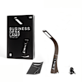 Miniatyrbillede 3 af 5: Brun-U2 5W LED-skrivebordslampe, dæmpbar skærm, skrivebordslampe med alarm