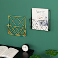 Miniatyrbild 4 av 5: (svart) Multifunktionell väggmonterad metalltidningsställ för förvaring