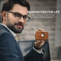 Miniatyrbillede 3 af 5: Brun Tegnebog Ægte Læder Air Tag Tegnebog Rfid Teknologi Credi