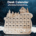 Miniatyrbild 4 av 5: Träskrivbordskalender, lämplig för hem, kontor, fritid, släde,