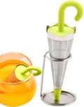 Löst te-sil | Återanvändbar paraply te-infuser med droppbricka