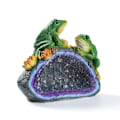Miniatyrbillede 3 af 5: Dekorative dyr til have frø sol lys statue dyr