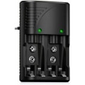 Miniatyrbillede 1 af 5: (Sort) Universal batterioplader til AA/AAA/9V, 6802 hurtigopladning