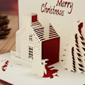 Miniatyrbild 2 av 5: 5 st 3D-julkort med julgran och snögubbe
