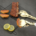 Miniatyrbilde 5 av 5: Set med 2 serveringstenger i rustfritt stål, 20 cm, for kjøkken, grill, B