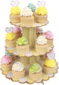 3-vånings cupcake-ställ i kartong, cupcake-ställ för babyshower, barn