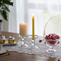 Miniatyrbillede 3 af 5: 2 stk. klare glas søjlelysestager, højde 11,5 cm D