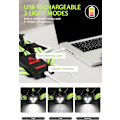 Miniatyrbilde 4 av 5: USB-oppladbar løpelys, løpelys, vanntett, for J