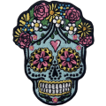 Miniatyrbild 1 av 3: Sockerdödskalle Dia de los Muertos broderad applikation strykjärn på sy på P