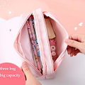 Miniatyrbild 4 av 5: Söt Kawaii Squishy Katt Pennfodral Väska Skolmaterial Pennaväska