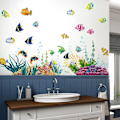 Miniatyrbild 3 av 5: Väggdekaler för barn UNDERWATER WORLD 1 (130x42 cm) I fiskakvarium