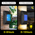 Miniatyrbillede 4 af 5: Udendørs solcelle væglampe, 6 LED væglamper til have, hegn, sti