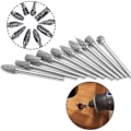 Miniatyrbilde 5 av 5: 10 stk Tungsten Carbide roterende burrsett med slipehode for Dre
