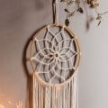 Miniatyrbillede 3 af 5: Macrame Dream Catcher, Stor Vævet Fjer Vægophæng Kvast De