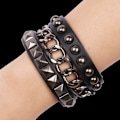Pikkukuva 5 / 5: Punk Rock Unisex Muti Layers Cone Circle Rivets Bracelet Chain Le