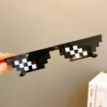 Pikkukuva 4 / 4: Musta Harmaa Uusi Design Hauska Mosaiikki Aurinkolasit Thug Life Aurinkolasit