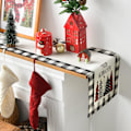 Miniatyrbillede 3 af 5: Plaid Træer Jul Bordløber, Vaskbar Moderne Vinter Kitche