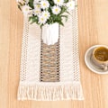 Miniatyrbild 4 av 4: 1 st 30 × 180 cm (Khaki) Bomull Linne Bordslöpare, Khaki Boho Cro
