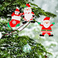 Miniatyrbild 2 av 5: Juldekorationer, pepparkaksgubbe-prydnader för julgran