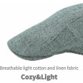 Miniatyrbilde 3 av 5: 1 stk Lin Flat Cap for Menn Grå Svart