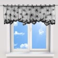 Miniatyrbillede 3 af 5: (Sort) Spider Web Bats Vindue Gardin Halloween Blonder Pejs M
