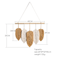 Pikkukuva 3 / 5: Bohemian Chic Feather Macrame Seinätekstiili Käsintehty Kudotut Lehdet