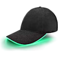 Miniatyrbillede 1 af 5: Grøn LED Baseball Cap, Lysende Blinkende LED Lys op Cap Mænd