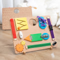 Miniatyrbilde 1 av 5: Busy Board Montessori - Aktivitetsbrett for barn - Sensoriske leker i tre