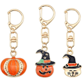 Miniatyrbillede 1 af 5: 3 stk. Halloween nøglering græskar hat kat taske pung vedhæng nøgle Cha