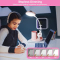 Miniatyrbillede 3 af 5: (Pink) Børne Skrivebordslampe Genopladelig med Projektion, Dæmpende LED