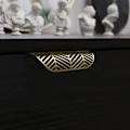 Miniatyrbilde 4 av 5: Gullfargede skaphåndtak i messing, 4 stk., bladform