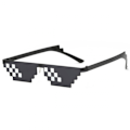 Miniatyrbillede 1 af 5: Sorte Thug Life Briller Meme Solbriller Pixel Sort