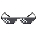 Miniatyrbillede 2 af 5: Sorte Thug Life Briller Meme Solbriller Pixel Sort