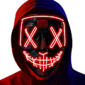 Pikkukuva 1 / 5: LED-kauhunaamio, Halloween-naamio, puhdistus 3x valotehosteilla, Con