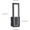 Miniatyrbilde 5 av 5: LED vegglamper innendørs, svart moderne enkel rektangulær vegglampe