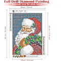 Miniatyrbillede 3 af 5: （9）3 stk. DIY Diamantmaleri Julekit, 5D Julebroderi