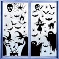 Miniatyrbilde 1 av 4: Halloween skumle vindusdekorasjoner 4 ark Halloween vindusklistremerker B